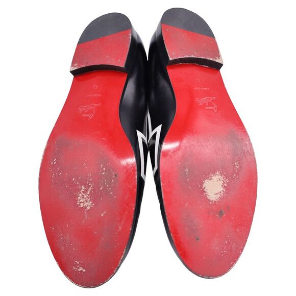 Christian Louboutin Magic Moc Penny Loafers in Black and White Leather - Picture 4 of 10